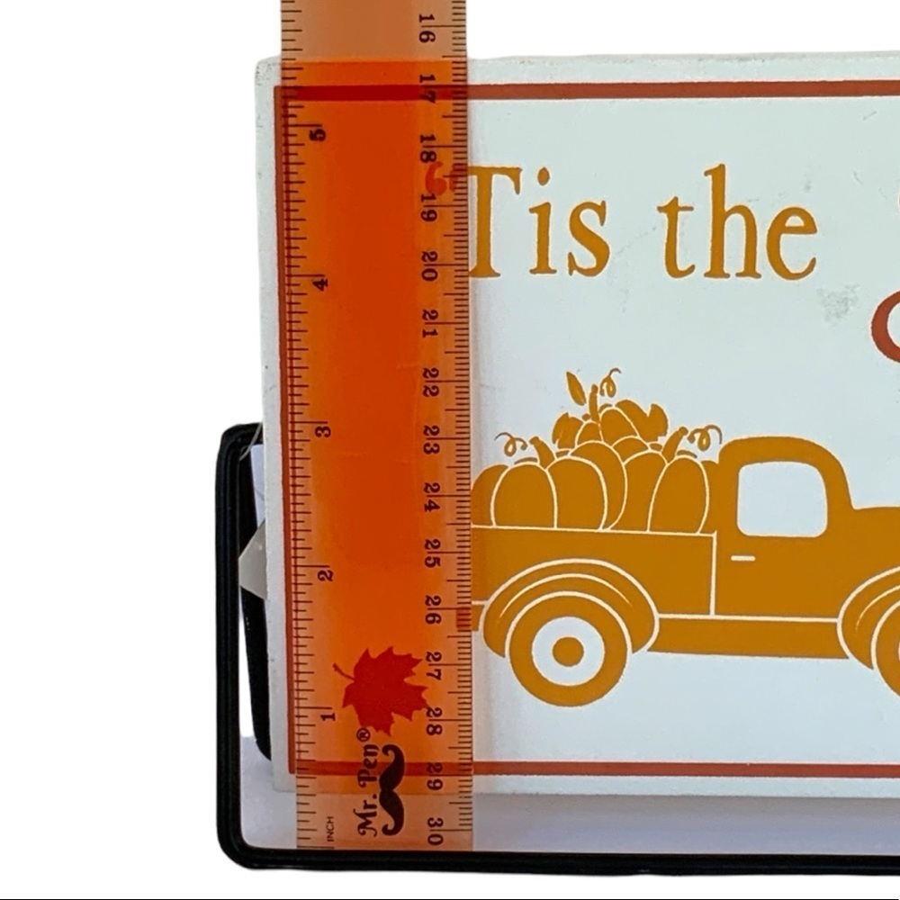 Autumn Rotating 2 Sided Sign Freestanding Table Counter Decoration Metal Stand - Picture 2 of 10
